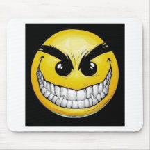 Evil smiley face mouse pad