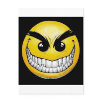 Evil smiley face post card