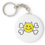 EVIL SMILEY Skull and Crossbones keychains by doonidesigns EVIL SMILEY Skull and Crossbones keychains
