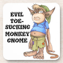 Evil Toe-Sucking Monkey Gnome Coasters cork coasters