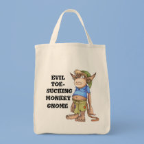 Evil Toe-Sucking Monkey Gnome Tote Bag bags