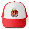 Evil Tomato Smiley hats by vegetariansareevil Evil Tomato Smiley hats