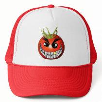 Evil Tomato Smiley hats by vegetariansareevil Evil Tomato Smiley hats