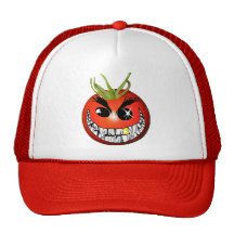 Evil Tomato Smiley Trucker Hats