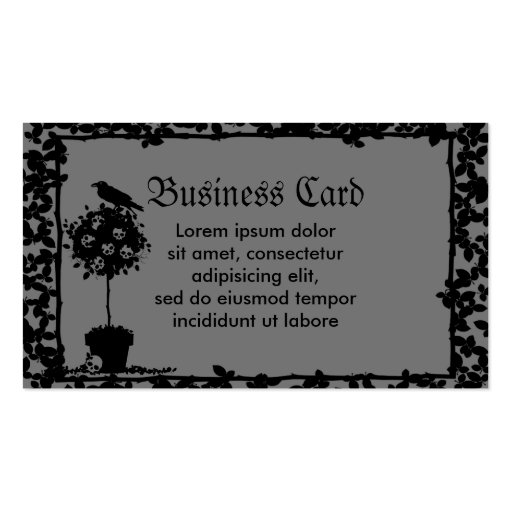 Evil Topiary Coordinates Business Card Template (front side)