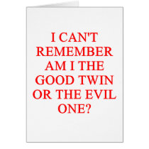 evil twin joke greeting card