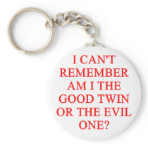 evil twin joke key chain