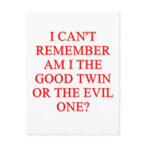 evil twin joke post cards