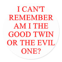 evil twin joke sticker