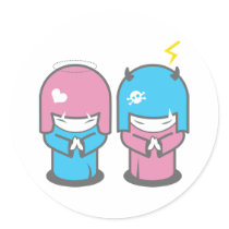 evil twins duo stickers