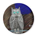 Evil White Owl Fridge Magnets