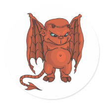evil winged devil stickers