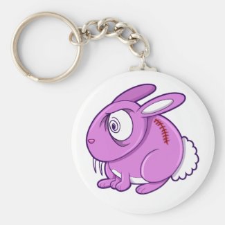 Evil Zombie Easter Bunny Rabbit Overload Key Chain