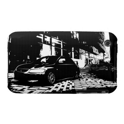Mitusbishi EVO 9 iPhone 3G Case Black and White artwork