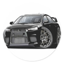 Evo Black Car Round Sticker