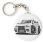 Evo White Car Key Chain