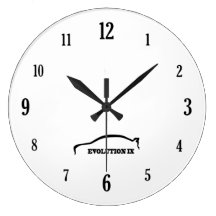 Evolution 9 Black Brushstroke Logo Round Wallclocks
