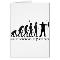 evolution bow and arrow greeting cards