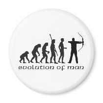 evolution bow and arrow fridge magnets