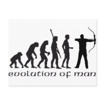 evolution bow and arrow post cards