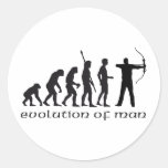 evolution bow and arrow round sticker