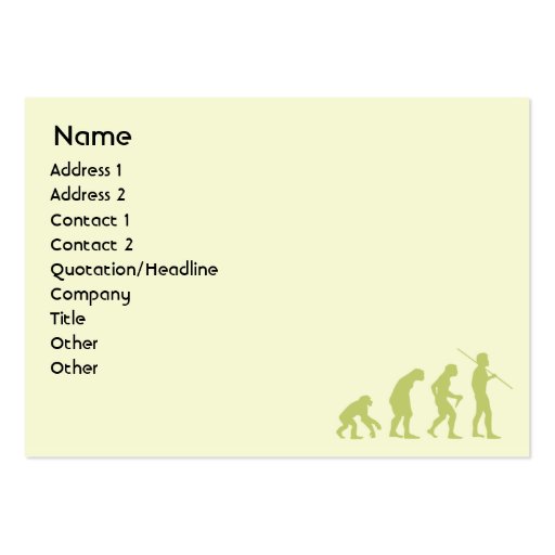Evolution - Chubby Business Cards (front side)