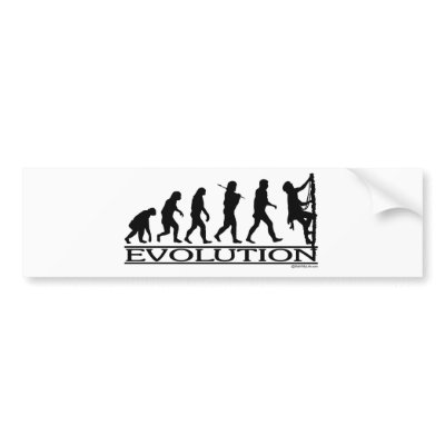 Evolution - Climbing Bumper Stickers by Mall4MyLife