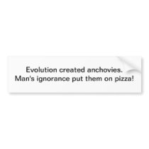 Evolution created anchovies - bumper sticker