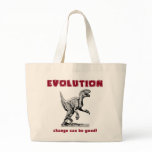 Evolution Dinosaur Humor Tote Bags