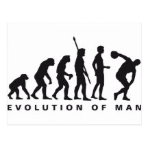 evolution discus more thrower postcard