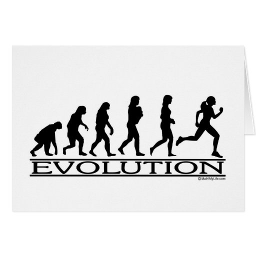 Evolution - Female Running Greeting Cards
