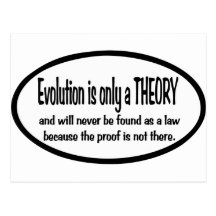 Evolution  is only  a  theory post card