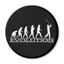 Evolution - Man - Golf Fridge Magnets
