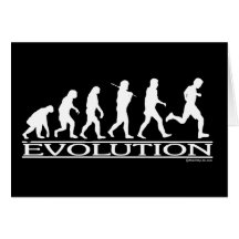 Evolution - Man Running Greeting Cards
