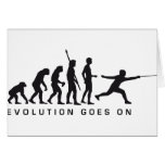 evolution more fencer greeting cards