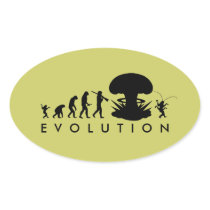 Evolution of Man - Rise of the Cockroach Oval Sticker