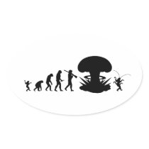 Evolution of Man - Rise of the Cockroach Oval Sticker