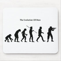 Evolution of Man (White) Sattrical Mousepad