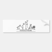 Evolution of man with rowing bumper stickers