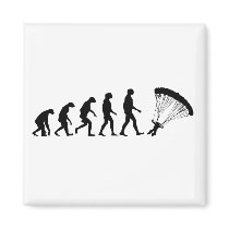 Evolution of Parachuting Fridge Magnets