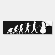 Evolution of Snowman Bumper Sticker