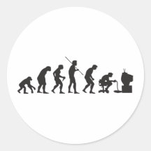 Evolution of Video Games Gaming Gamer Round Sticker