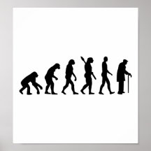 Evolution Pensioner old man Poster
