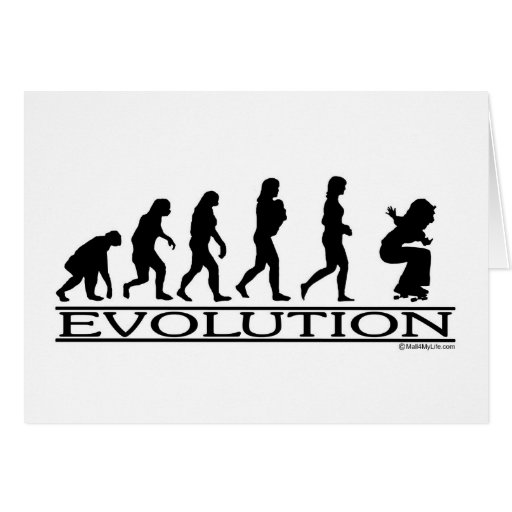 Evolution - Skateboarding - Female Greeting Cards