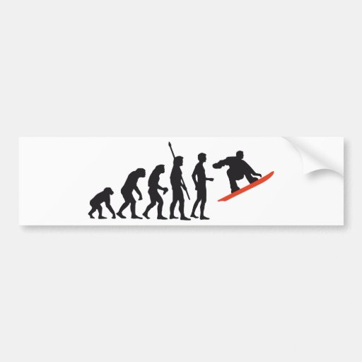 evolution snowboard bumper sticker Zazzle