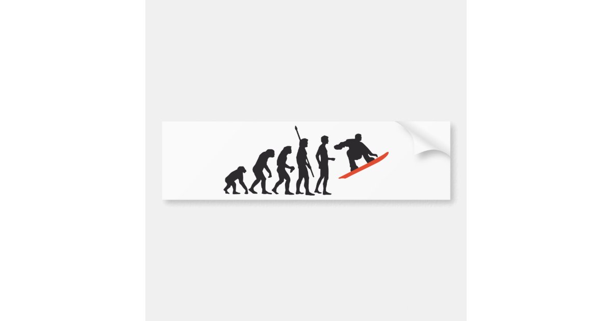 evolution snowboard bumper sticker Zazzle