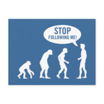 evolution - stop following me! postcards