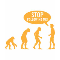 evolution - stop following me! t-shirts