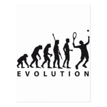 evolution tennis postcard