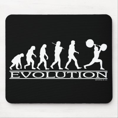 Evolution - Weight Lifter Mouse Mat by Mall4MyLife